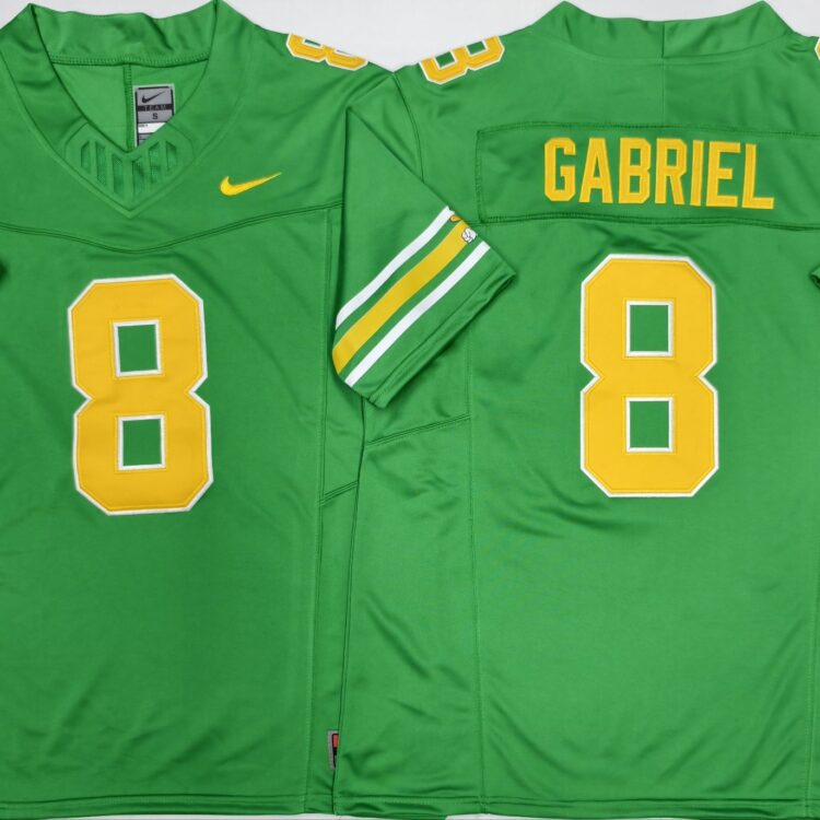 Men's Oregon Ducks Green #8 GABRIEL Stitched Jersey