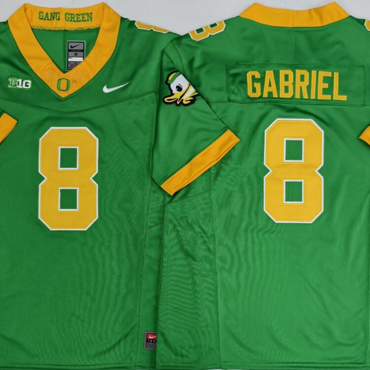 Men's Oregon Ducks Green #8 GABRIEL Stitched Jersey