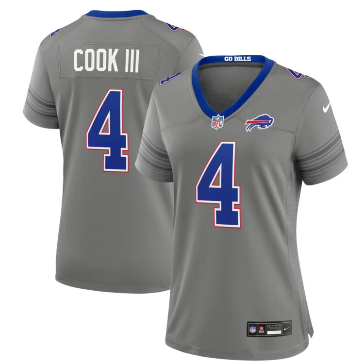 Women's Buffalo Bills #4 James Cook III Gray Nickel City Vapor F.U.S.E. Limited Jersey