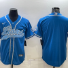 Men's Detroit Lions Blue Blank Jersey