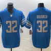 Men's Detroit Lions Brian Branch #32 Blue 2023 NFL Draft Pick Jersey