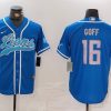 Men's Detroit Lions Jared Goff #16 Blue Jersey