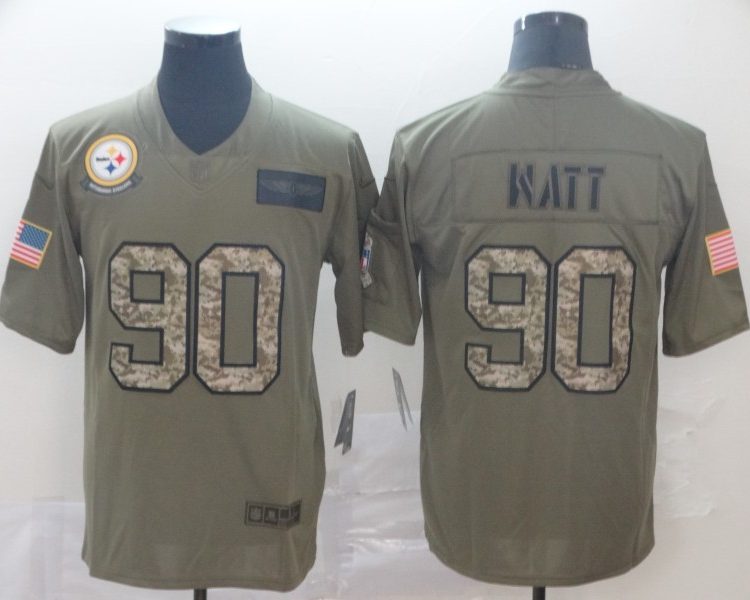 Men's Pittsburgh Steelers T.J. Watt #90 Brown Authentic Jersey