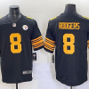 Men's Pittsburgh Steelers Aaron Rodgers #8 Black Alternate Jersey