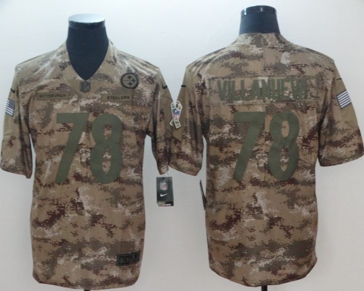 Men's Pittsburgh Steelers Alejandro Villanueva #78 Camouflage Jersey