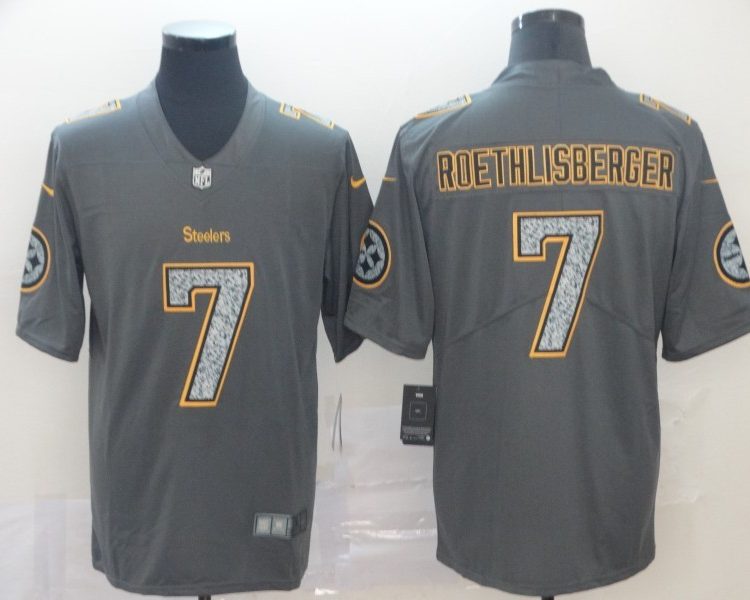 Men's Pittsburgh Steelers Ben Roethlisberger #7 Gray Jersey