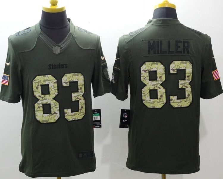 Men's Pittsburgh Steelers Heath Miller #83 Army Green Jersey