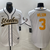 Men's Pittsburgh Steelers Russell Wilson #3 White Jersey Joint Edition