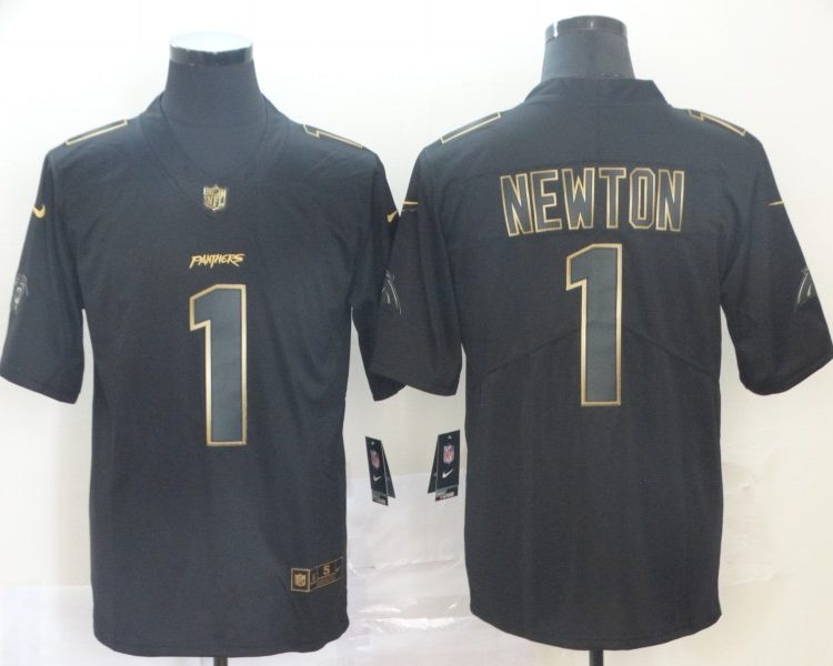 Men's Carolina Panthers Cam Newton #1 Black Jersey