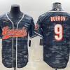 Men's Cincinnati Bengals Joe Burrow #9 Grey Camouflage Jersey
