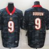 Men's Cincinnati Bengals Joe Burrow #9 Grey Camouflage Jersey