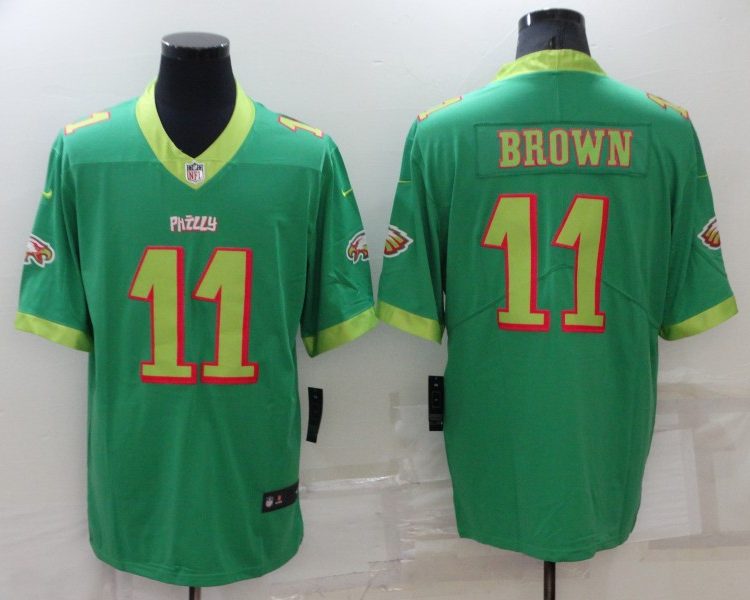 Men's Philadelphia Eagles A.J. Brown #11 Kelly Green City Edition Jersey