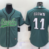 Men's Philadelphia Eagles A.J. Brown #11 Midnight Green Jersey Joint Edition