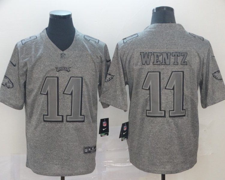 Men's Philadelphia Eagles Carson Wentz #11 Gray Jersey