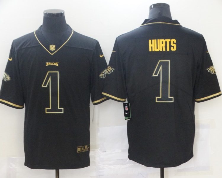Men's Philadelphia Eagles Jalen Hurts #1 Black Jersey
