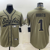 Men's Philadelphia Eagles Jalen Hurts #1 Olive 2022 Salute To Service Limited Jersey Joint Edition