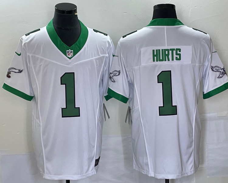 Men's Philadelphia Eagles Jalen Hurts #1 White Jersey