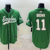 Men's Philadelphia Eagles A.J. Brown #11 Green Team Jersey