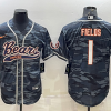 Men's Chicago Bears Justin Fields #1 Grey Camouflage Jersey Joint Edition