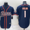 Men's Chicago Bears Justin Fields #1 Navy Jersey Joint Edition