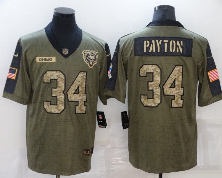 Men's Chicago Bears Walter Payton #34 Brown Jersey