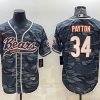Men's Chicago Bears Walter Payton #34 Grey Camouflage Jersey Joint Edition