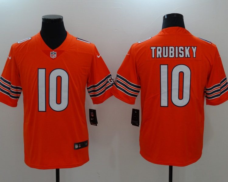 Men's Mitch Trubisky #10 Chicago Bears Season Jersey Orange