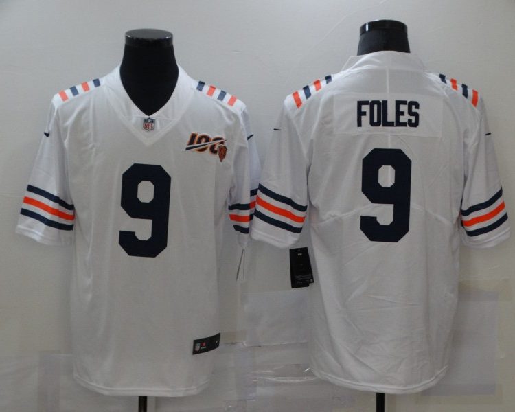 Men's Chicago Bears Nick Foles #9 White Alternate Jersey