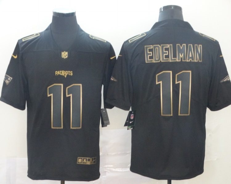 Men's New England Patriots #11 Julian Edelman Black Jersey
