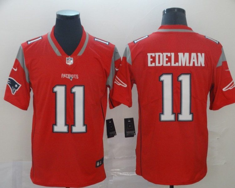 Men's New England Patriots Julian Edelman #11 Red Inverted Legend Jersey