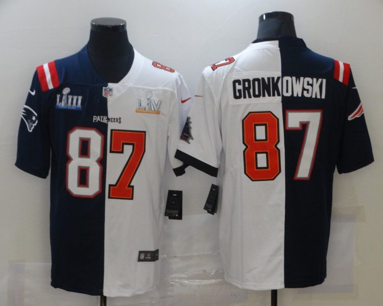 Men's New England Patriots Rob Gronkowski #87 Navy/White Jersey