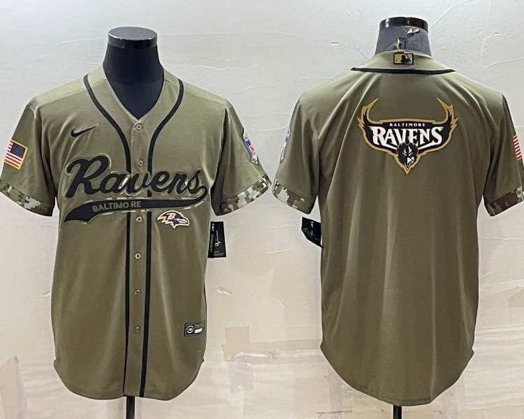 Men's Baltimore Ravens Olive 2022 Salute To Service Limited Jersey
