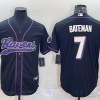 Men's Baltimore Ravens Rashod Bateman #7 Black Jersey Joint Edition