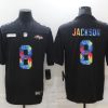 Men's Baltimore Ravens Lamar Jackson #8 Black Jersey