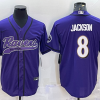 Men's Baltimore Ravens Lamar Jackson #8 Purple Jersey Joint Edition