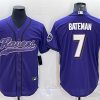 Men's Baltimore Ravens Rashod Bateman #7 Purple Jersey Joint Edition