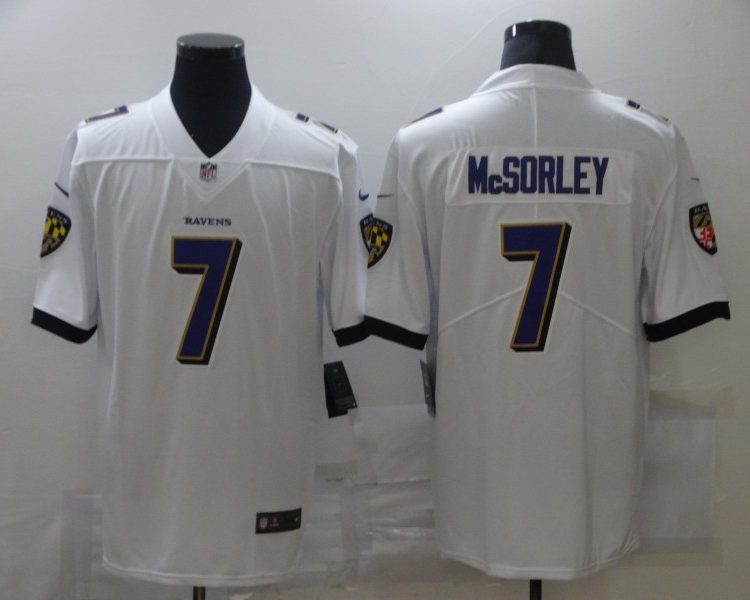 Men's Baltimore Ravens Trace McSorley #7 White Jersey