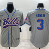 Men's Buffalo Bills Damar Hamlin #3 Gray Jersey Joint Edition
