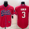 Men's Buffalo Bills Damar Hamlin #3 Red Jersey Joint Edition
