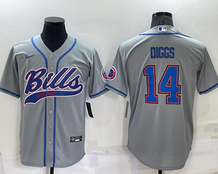 Men's Buffalo Bills Stefon Diggs #14 Gray Jersey Joint Edition