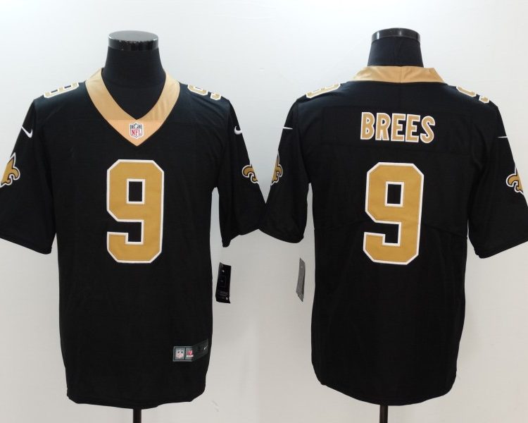 Men's New Orleans Saints #9 Drew Brees BlackGold Team Jersey