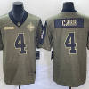 Men's New Orleans Saints Derek Carr #4 Brown Jersey