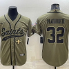 Men's New Orleans Saints Tyrann Mathieu #32 Olive 2022 Salute To Service Retired Limited Jersey Joint Edition