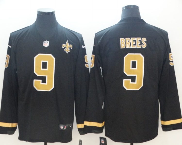Men's New Orleans Saints #9 Drew Brees Black Alternate Jersey