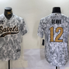Men's New Orleans Saints Chris Olave #12 Arctic Camo 2024 Salute to Service Jersey