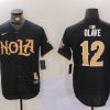 Men's New Orleans Saints Chris Olave #12 Black Jersey