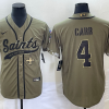 Men's New Orleans Saints Derek Carr #4 Olive 2022 Salute To Service Retired Limited Jersey Joint Edition