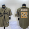 Men's New Orleans Saints Rashid Shaheed #22 Olive Salute To Service Jersey