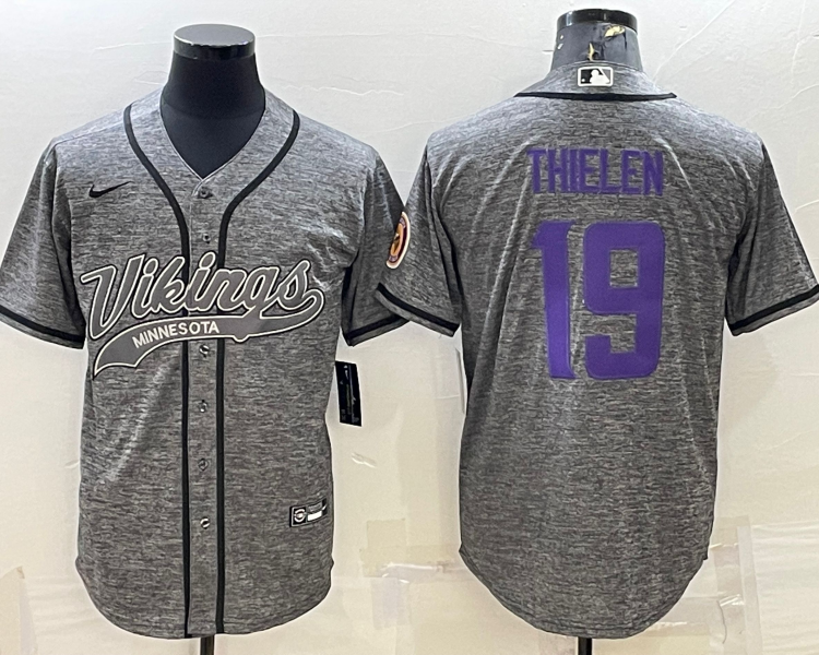 Men's Minnesota Vikings Adam Thielen #19 Gray Jersey Joint Edition