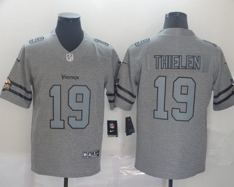 Men's Minnesota Vikings Adam Thielen #19 Gray Jersey
